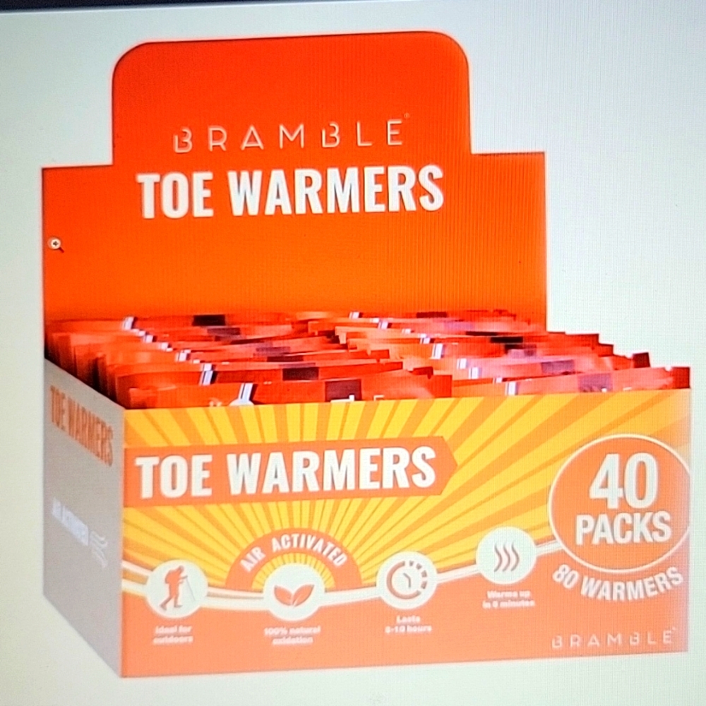Bramble 80 adhesive toe warmers 40 Pairs long lasting 10 hrs All Ages New Sealed